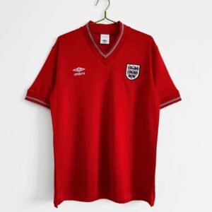Retro 84-87 England away red soccer jersey size S-2XL