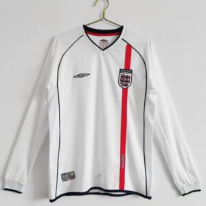 Retro 2002 England white long sleeves soccer jersey S-XXL