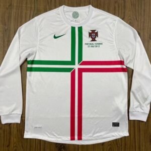 Retro 2012 Portugal away white long sleeves soccer jersey size S-2XL
