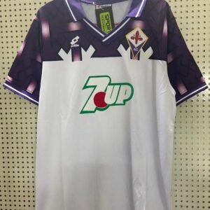 Retro 92-93 Fiorentina away white with sponsor soccer jersey
