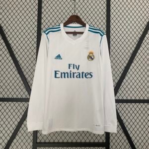 Retro Long Sleeve Real Madrid 17/18 Home S-XXL